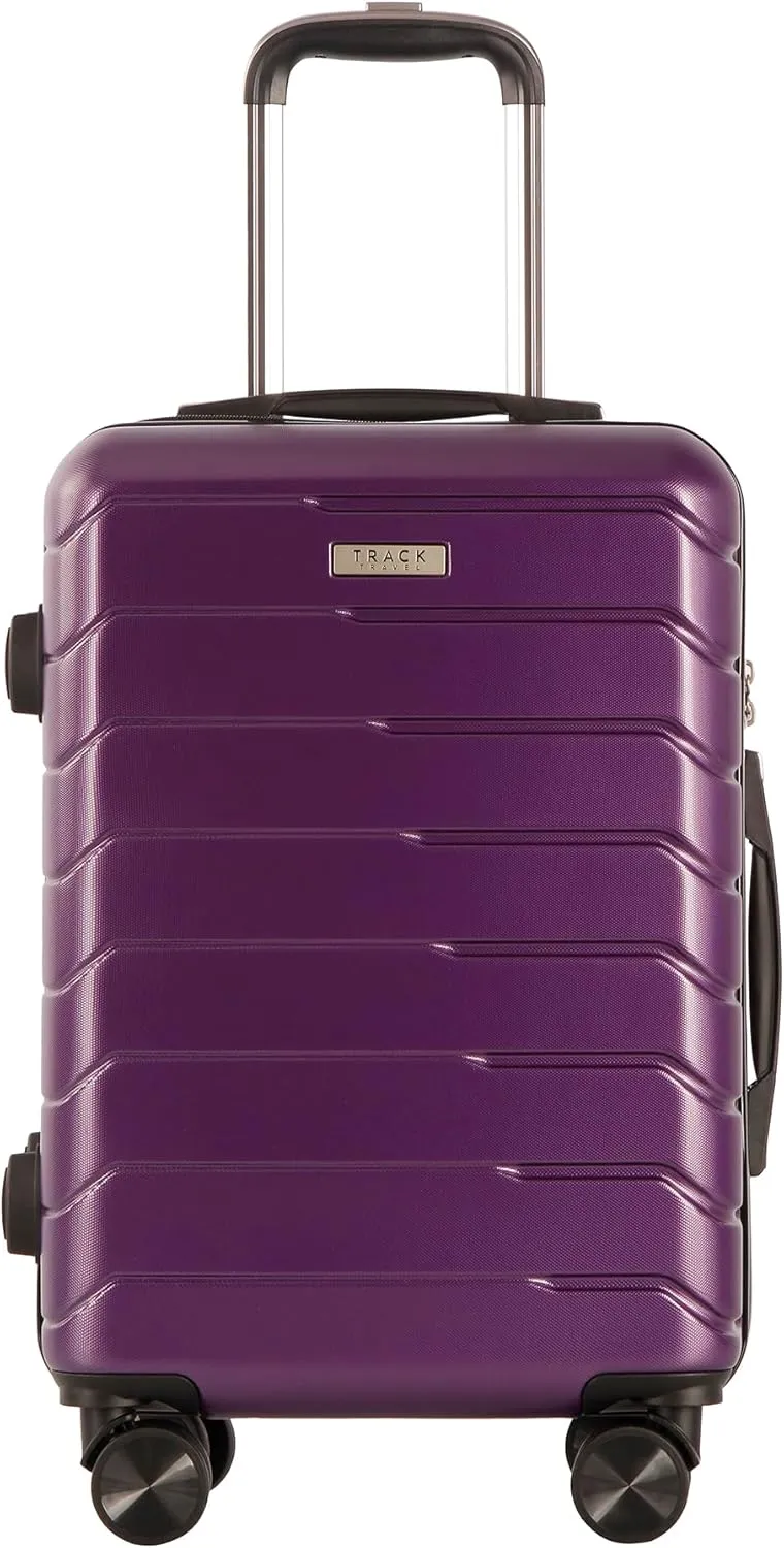 1 Piece Carry on Luggage ABS PC Hardshell TSA Lock Aluminum Trolley Spinner Wheels (Purple, 1 Piece)