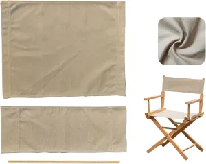 1 Set Director Chair Canvas Replacement with Wood Stick,21.2" L x 16.1" W Portable Replacement Cover Canvas for Directors Chair,Casual Home Director Chairs Replacements Canvass (Khaki) (Khaki)