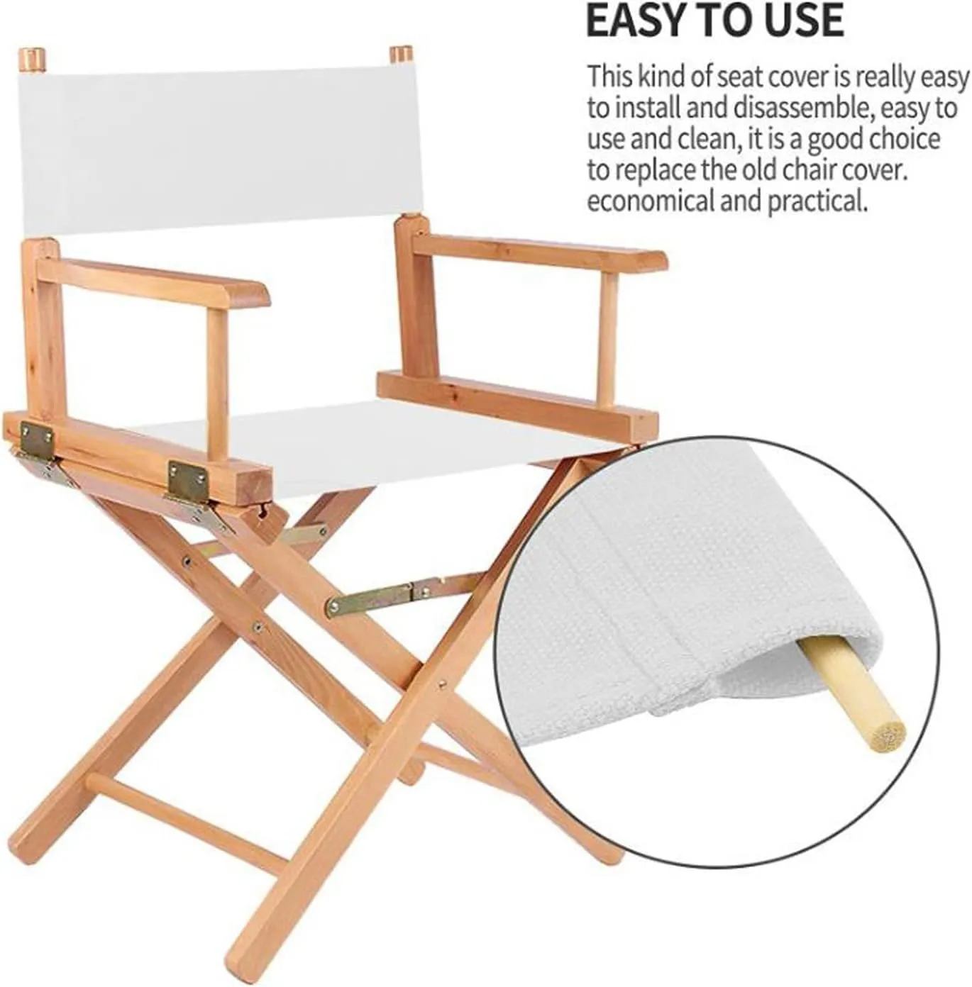 1 Set Director Chair Canvas Replacement with Wood Stick,21.2" L x 16.1" W Portable Replacement Cover Canvas for Directors Chair,Casual Home Director Chairs Replacements Canvass (Khaki) (Khaki)