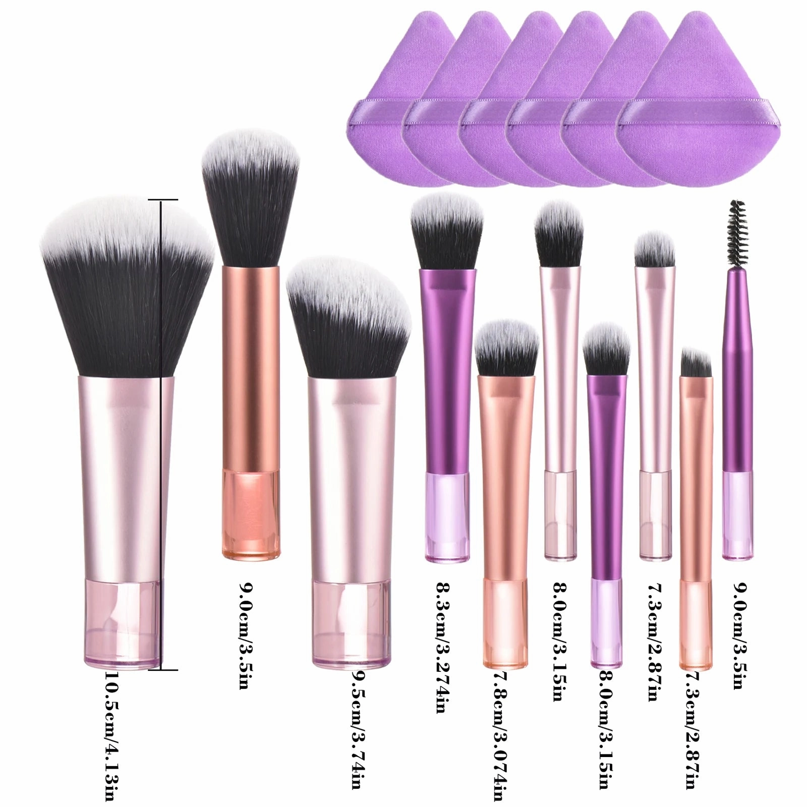 10-Piece Mini Makeup Brush Set with Travel Bag