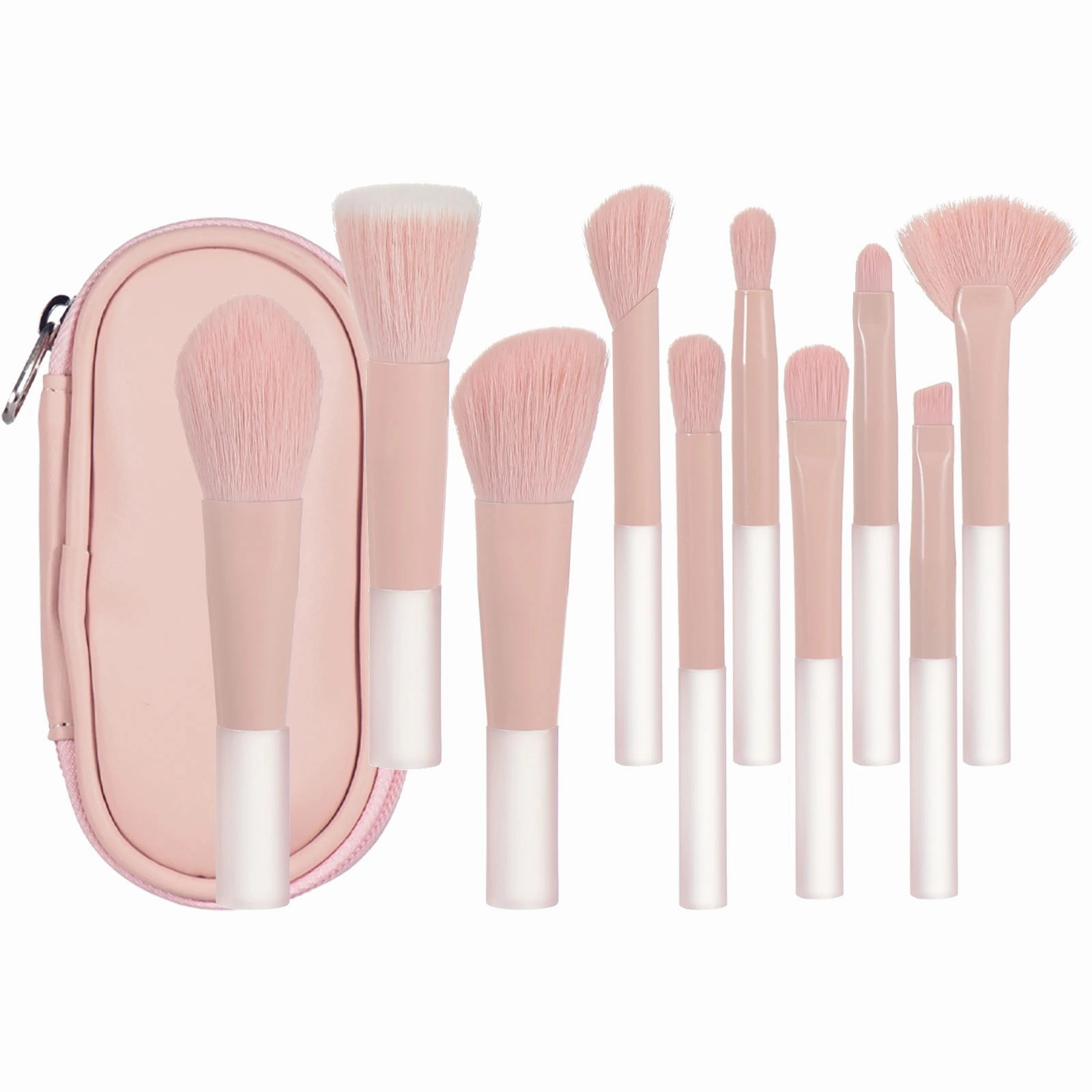 10-Piece Mini Makeup Brush Set with Travel Bag