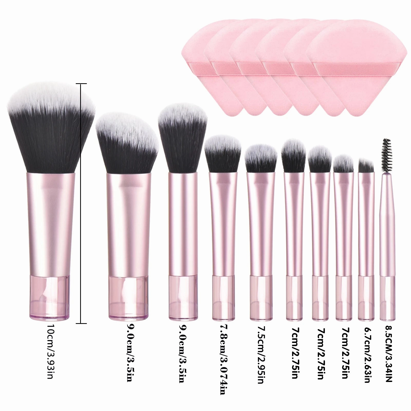 10-Piece Mini Makeup Brush Set with Travel Bag