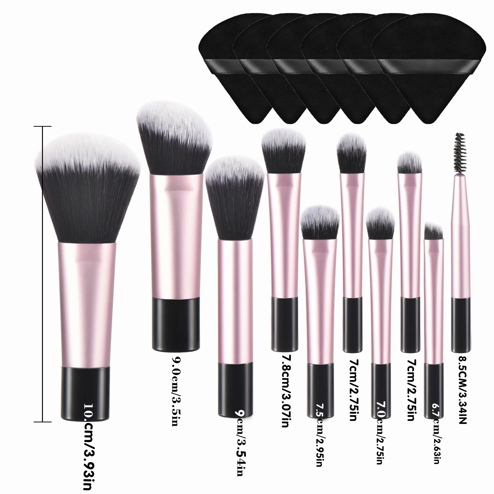 10-Piece Mini Makeup Brush Set with Travel Bag