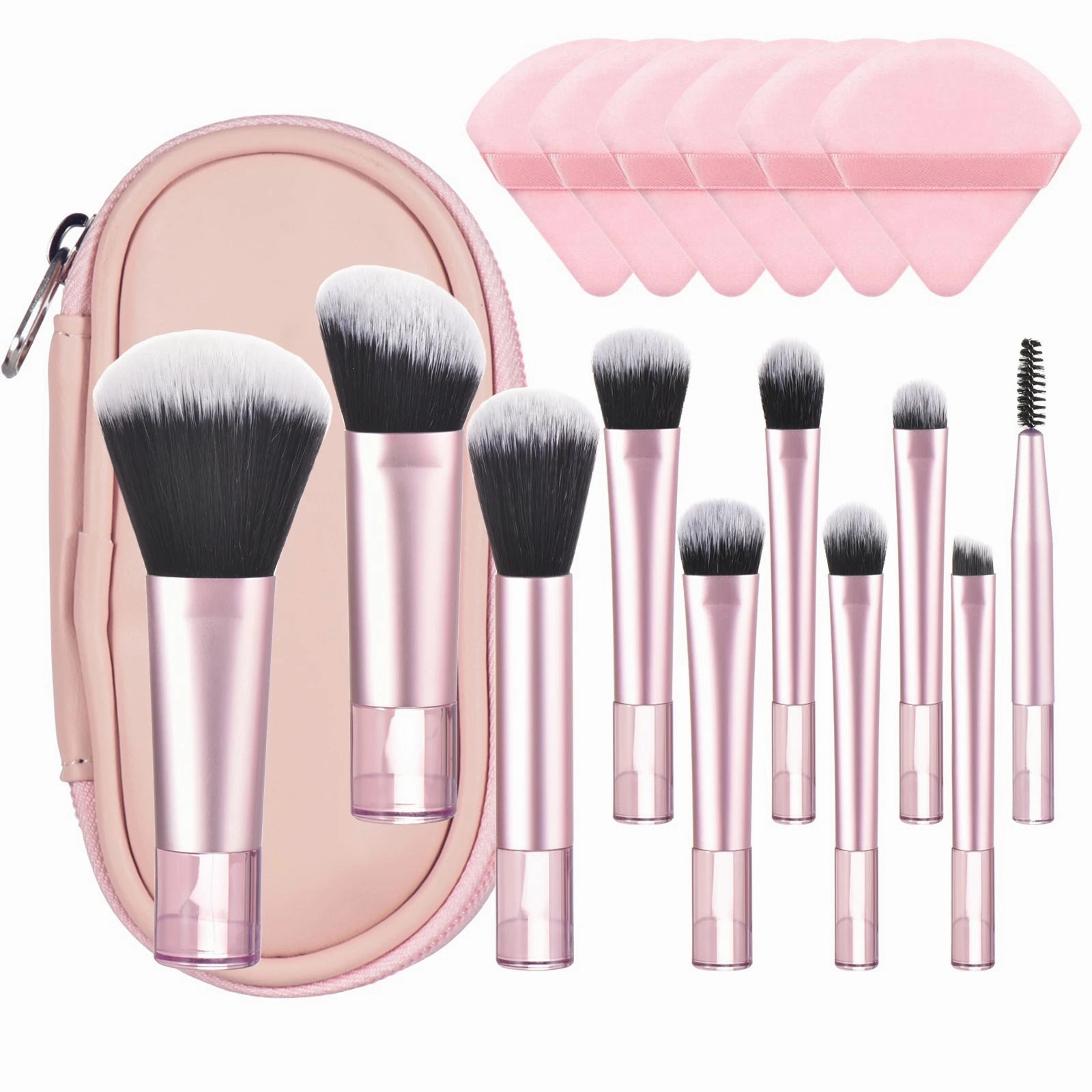 10-Piece Mini Makeup Brush Set with Travel Bag