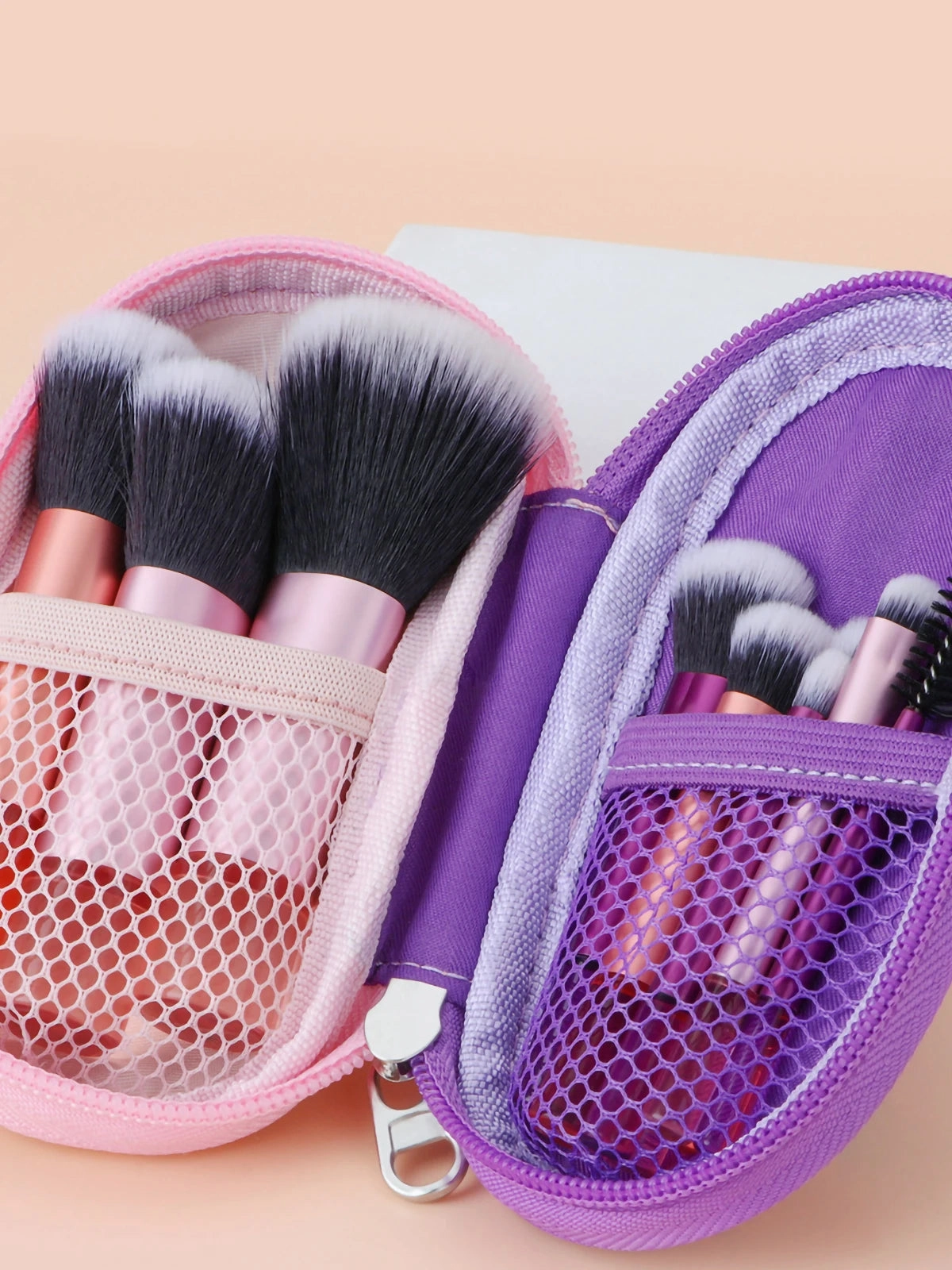 10-Piece Mini Makeup Brush Set with Travel Bag