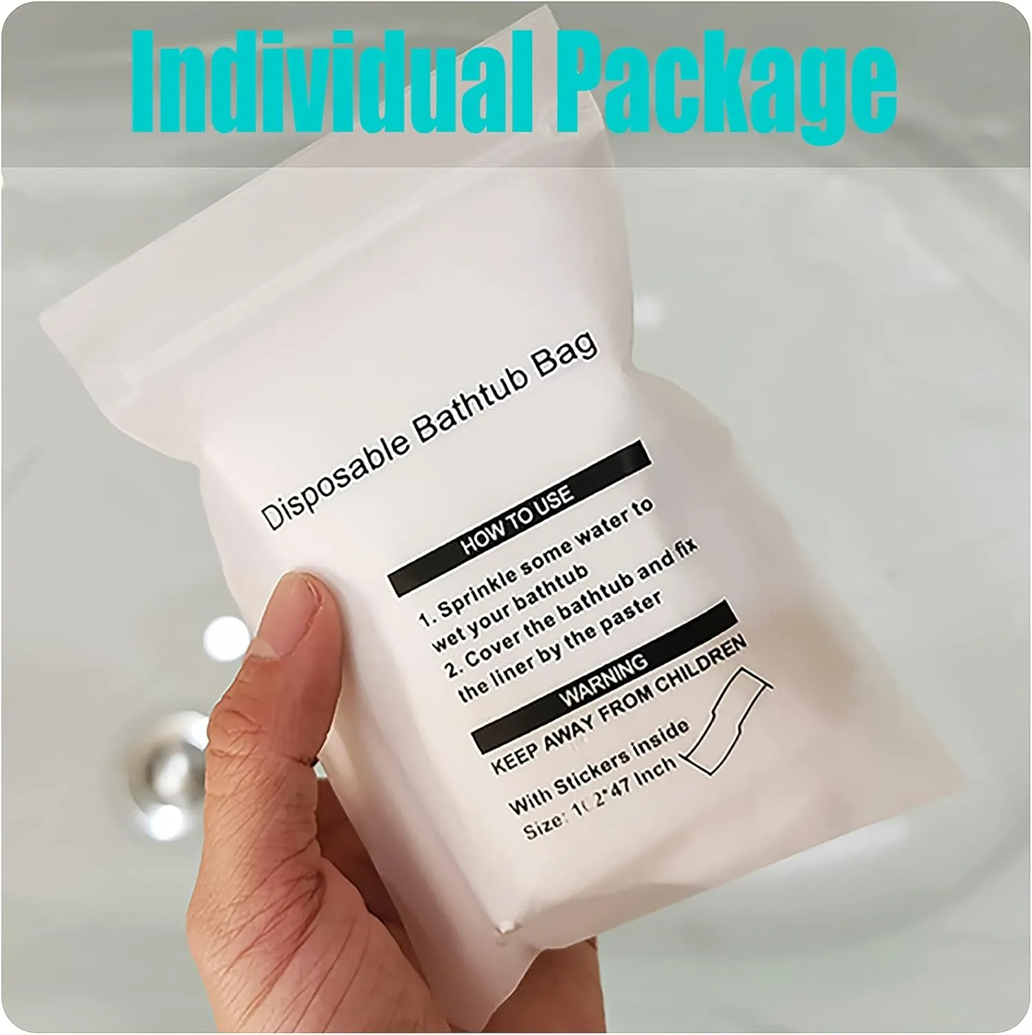 12 Pcs Bathtub Cover, Individual Pack Bathtub Liner Large (102x47') Disposable Bathtub Covers Liner Bag for Travel and Household, Portable Bath tub Liner Plastic Bag by Ausaulac