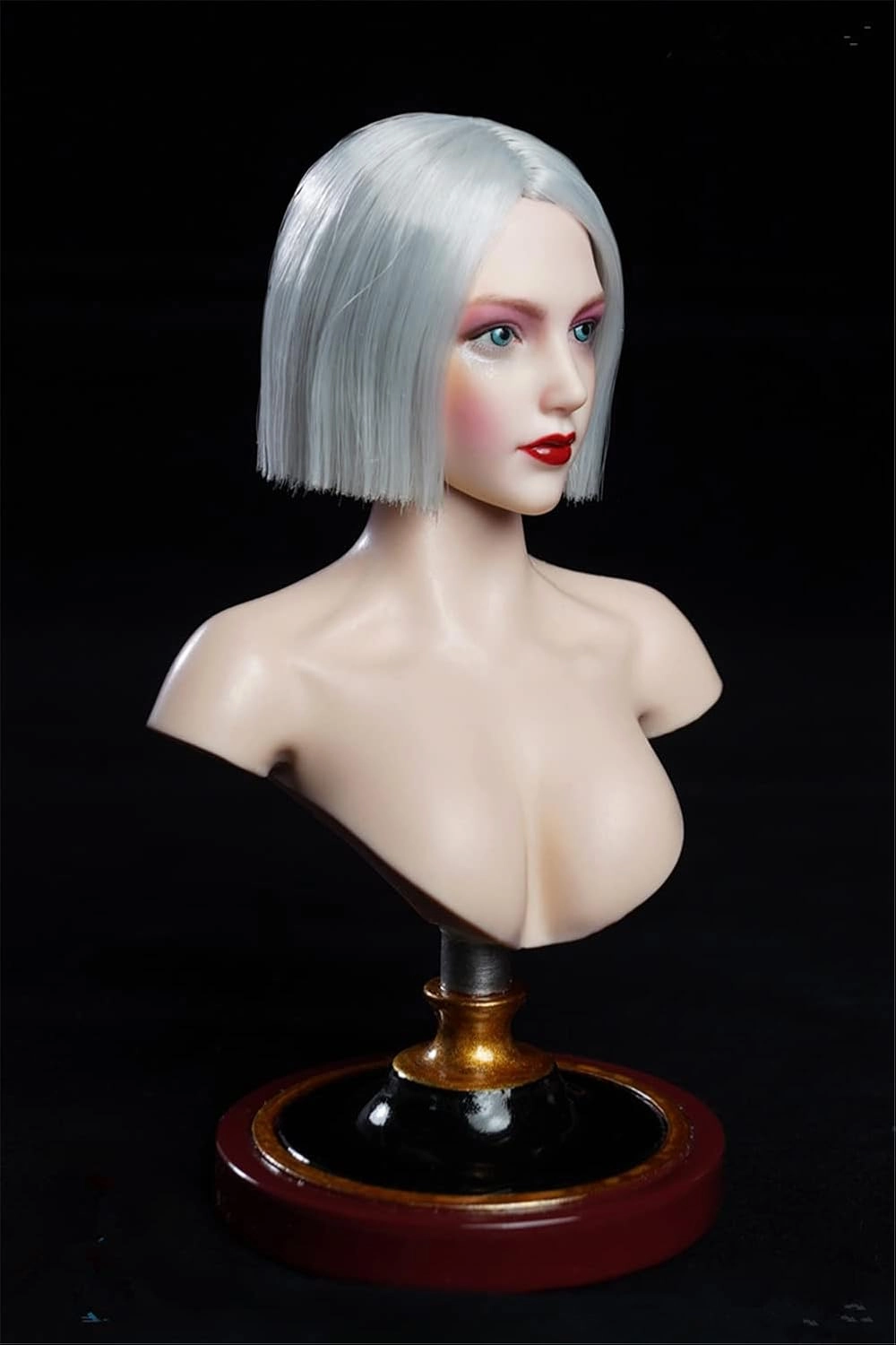1/6 Scale Female Head Sculpt, Cosplay Girl Head Carved Makeup Version for 12inch Action Figure Doll Collection(D)
