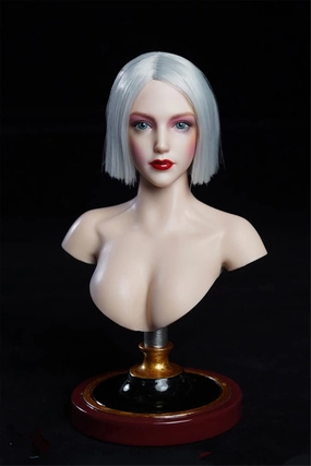 1/6 Scale Female Head Sculpt, Cosplay Girl Head Carved Makeup Version for 12inch Action Figure Doll Collection(D)