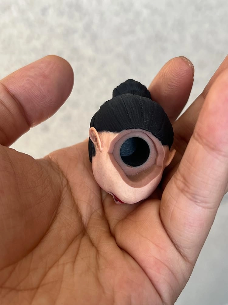 1/6 Scale Female Head Sculpt, Painted Pale Wheat Skin Famle Head Accessory for 12inch Action Figure Body, 1/6 Scale Makeup Female Head Carved - Finished Bald Head Only without Hair (Design A)