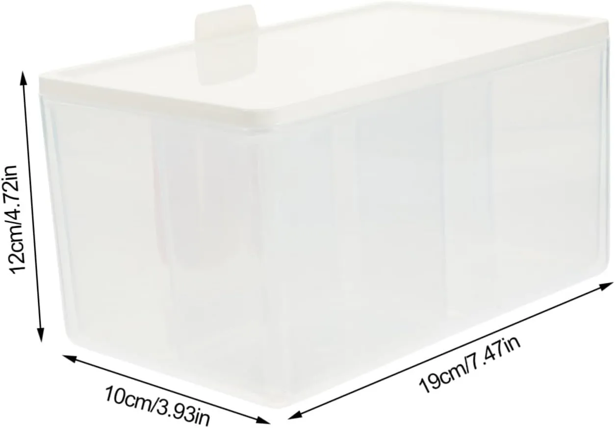 1set Cotton Swab Storage Box Dividers Makeup Organizer for Cotton and Pads Compact Design for Home Use Bathroom Storage Container Lid for