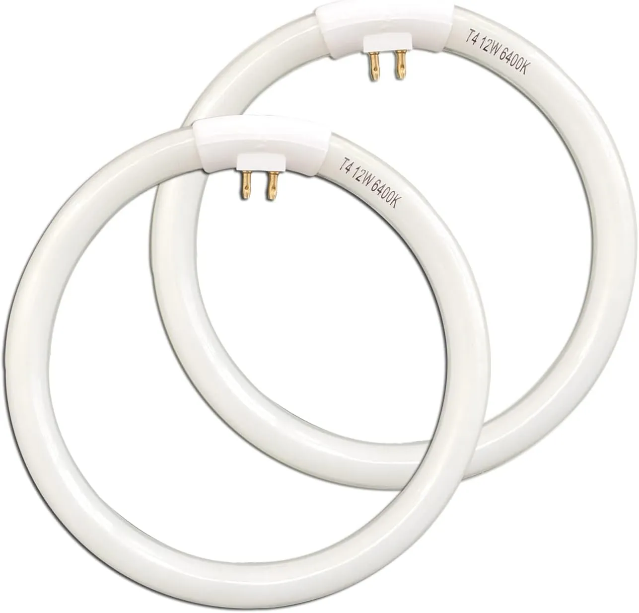 (2 Pack) 5.5 inch OD, 4 Pins Inside, T4 12W 6400k Circular Bulb Replacement for Conair Makeup Mirror, Round Fluorescent Lamps- FC121