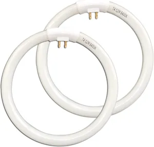 (2 Pack) 5.5 inch OD, 4 Pins Inside, T4 12W 6400k Circular Bulb Replacement for Conair Makeup Mirror, Round Fluorescent Lamps- FC121