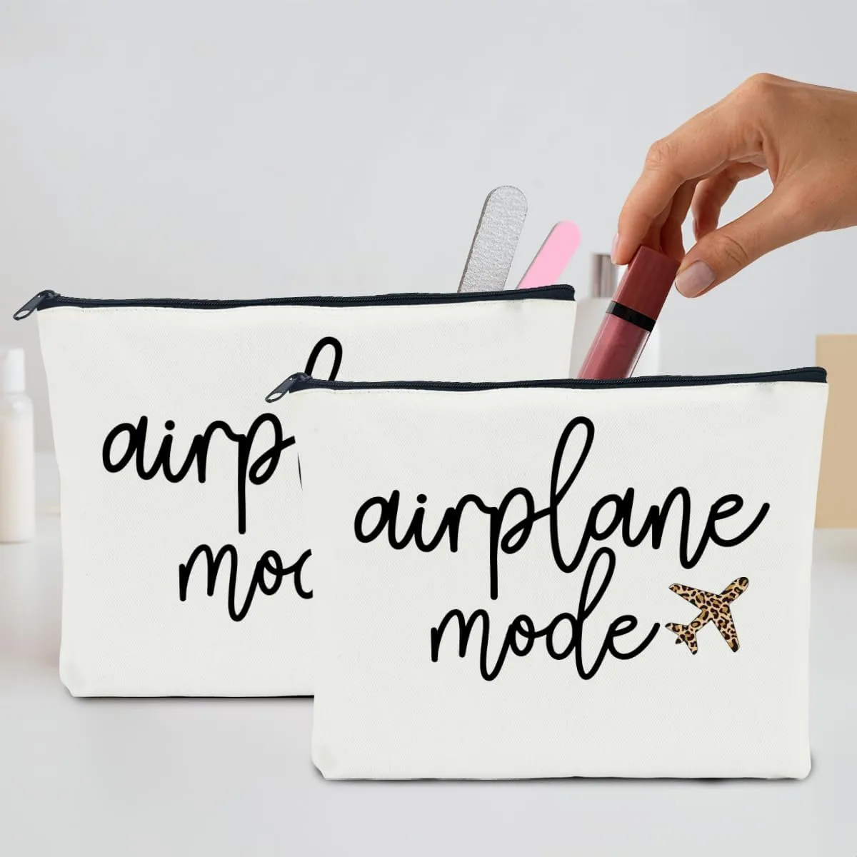 2 Pack Travel Gifts: Makeup Bags for Women - Perfect for Girls' Trips, Weekends, Parties & Vacations