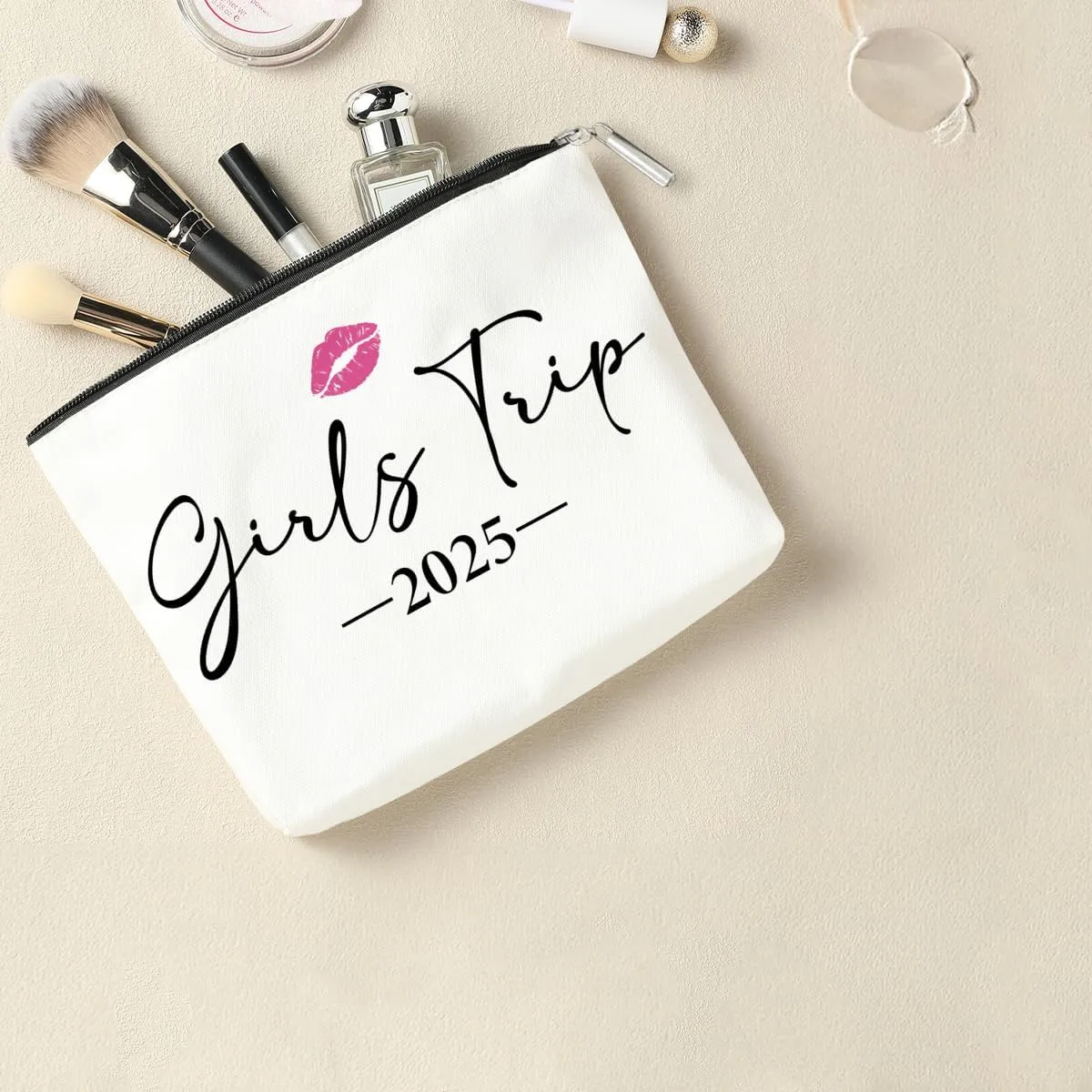 2 PCS Girls Trip Gifts Favors 2025 Girls Weekend Gifts for Women Bestie Gifts Friend Gifts Girls Trip Favors for Sister Her Daughter Friendship Holiday Vacation Makeup Bag Weekend Bags for Women