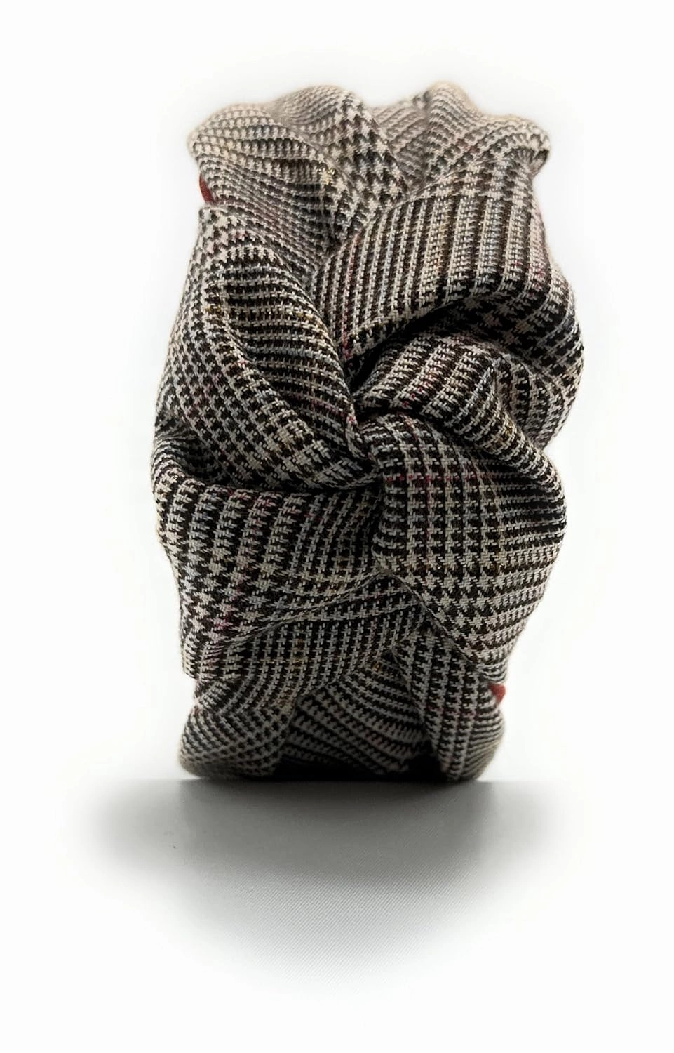 2.5 Inches Thick Brown Headbands for Women are Made with Non Slip Material. Plaid Knotted Headband for Women is Unique. Well Made Top Knot Fashion Designer Head band