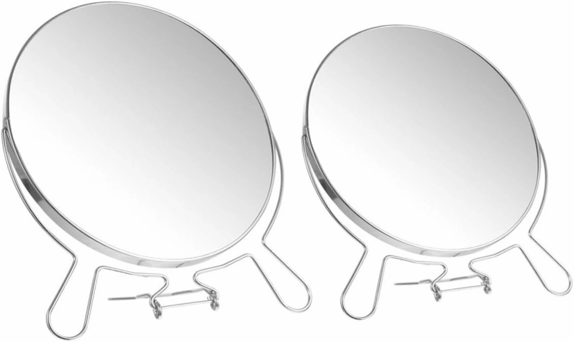 2Pcs Rotatable Dresser Mirror Non Skid High Definition Cosmetics Mirror for Makeup and Grooming