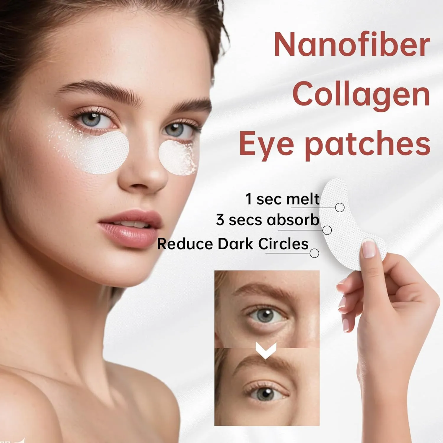 30 Pairs 3-Secs Melting Collagen Under Eye Patches with Vitamin C Serum, Under Eye Mask for Puffy eyes and Dark Circles | Retinol Hyaluronic Niacinamide Ceramides,Korean Popular Eye Patches