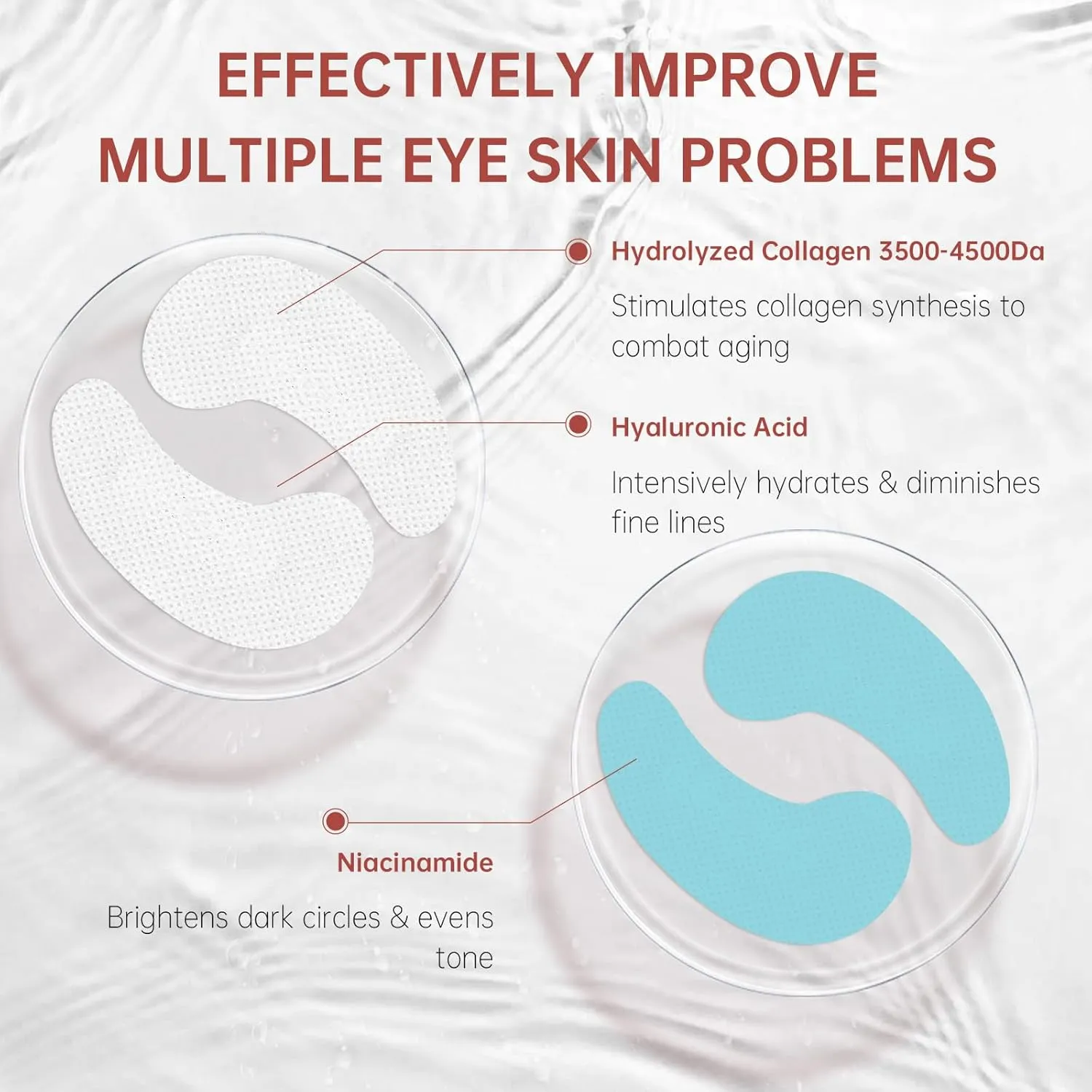 30 Pairs 3-Secs Melting Collagen Under Eye Patches with Vitamin C Serum, Under Eye Mask for Puffy eyes and Dark Circles | Retinol Hyaluronic Niacinamide Ceramides,Korean Popular Eye Patches