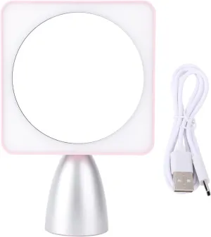 30x Magnifying Mirror with Light, Large 6' Lighted 30x Magnified Mirror with Suction Cups & Table Stand, Lighted Makeup Mirror with 12 Brightness Levels, 360° Rotation (Pink