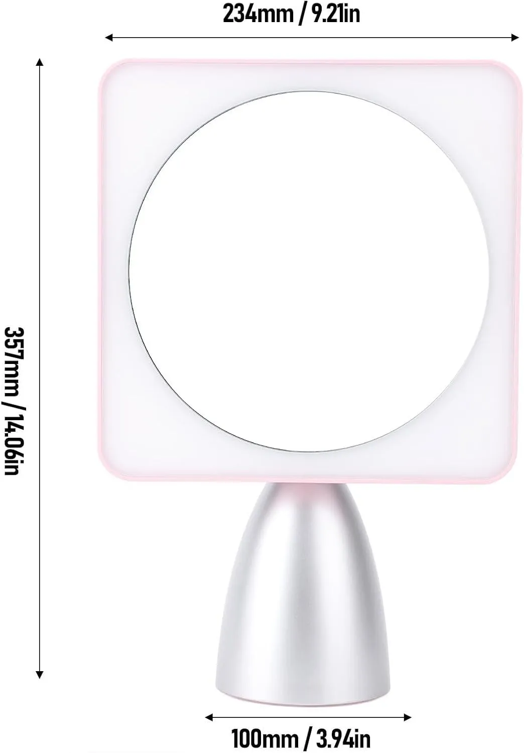 30x Magnifying Mirror with Light, Large 6' Lighted 30x Magnified Mirror with Suction Cups & Table Stand, Lighted Makeup Mirror with 12 Brightness Levels, 360° Rotation (Pink