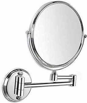 360° Rotation Wall-Mounted Makeup Mirror, 3X Magnification, Retractable Dressing Table Mirror, High-Definition Silver Mirror for Bathroom Shaving(6 inches)