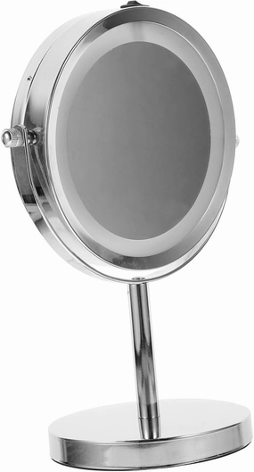 360Degree Double Sided Vanity Mirror with Magnification Rotation Elegant Metal Design for Makeup and Hair for Bedroom and Bathroom Use