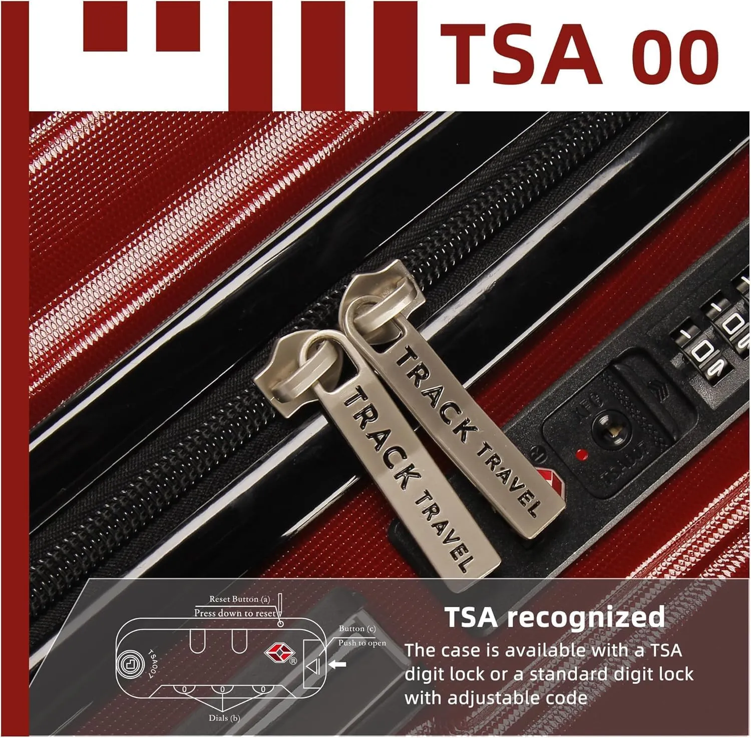 4 Piece Luggage Set ABS PC Expandable Hardshell TSA Lock Aluminum Trolley Spinner Wheels (Wine Red, 4 Piece Set)
