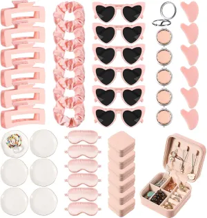 48 Pcs Bridesmaid Proposal Gifts Scrunchies Square Hair Claws Sunglasses Jewelry Storage Boxes Eye Masks Mini Makeup Mirrors Ceramic Jewelry Trays Gua Sha Facial Tool Bridal Gift for Wedding