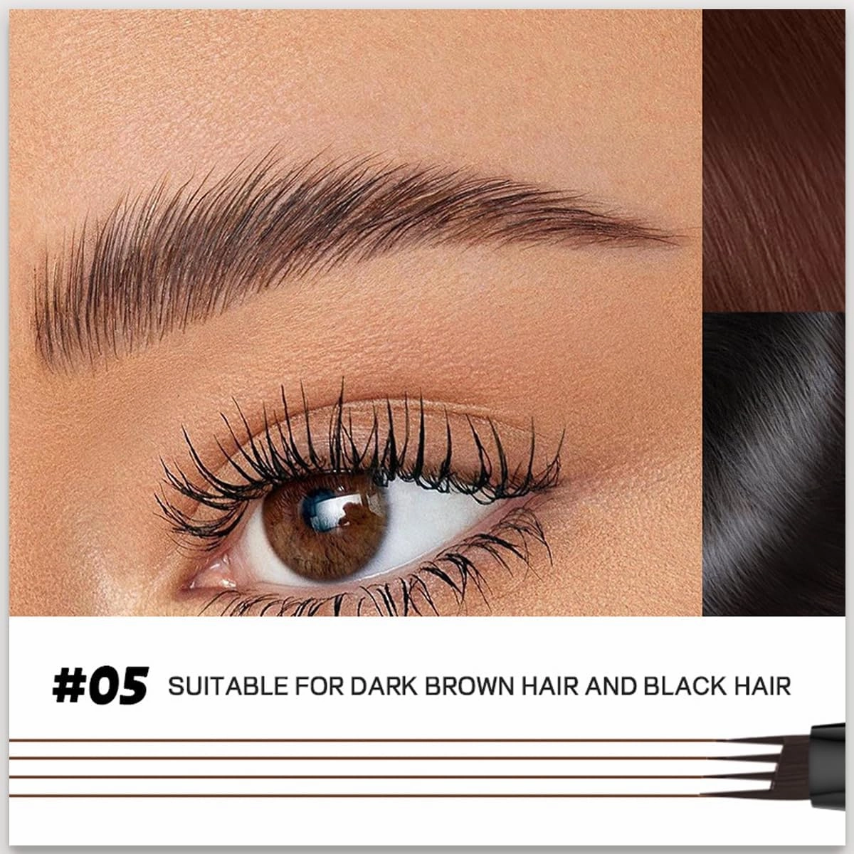 4 Tip Precise Eyebrow Pencil, 3d Waterproof Microblading Eyebrow Pen, Long-Lasting Smudge-Proof, Waterproof 4 Tip Eyebrow Pen For Natural Brows