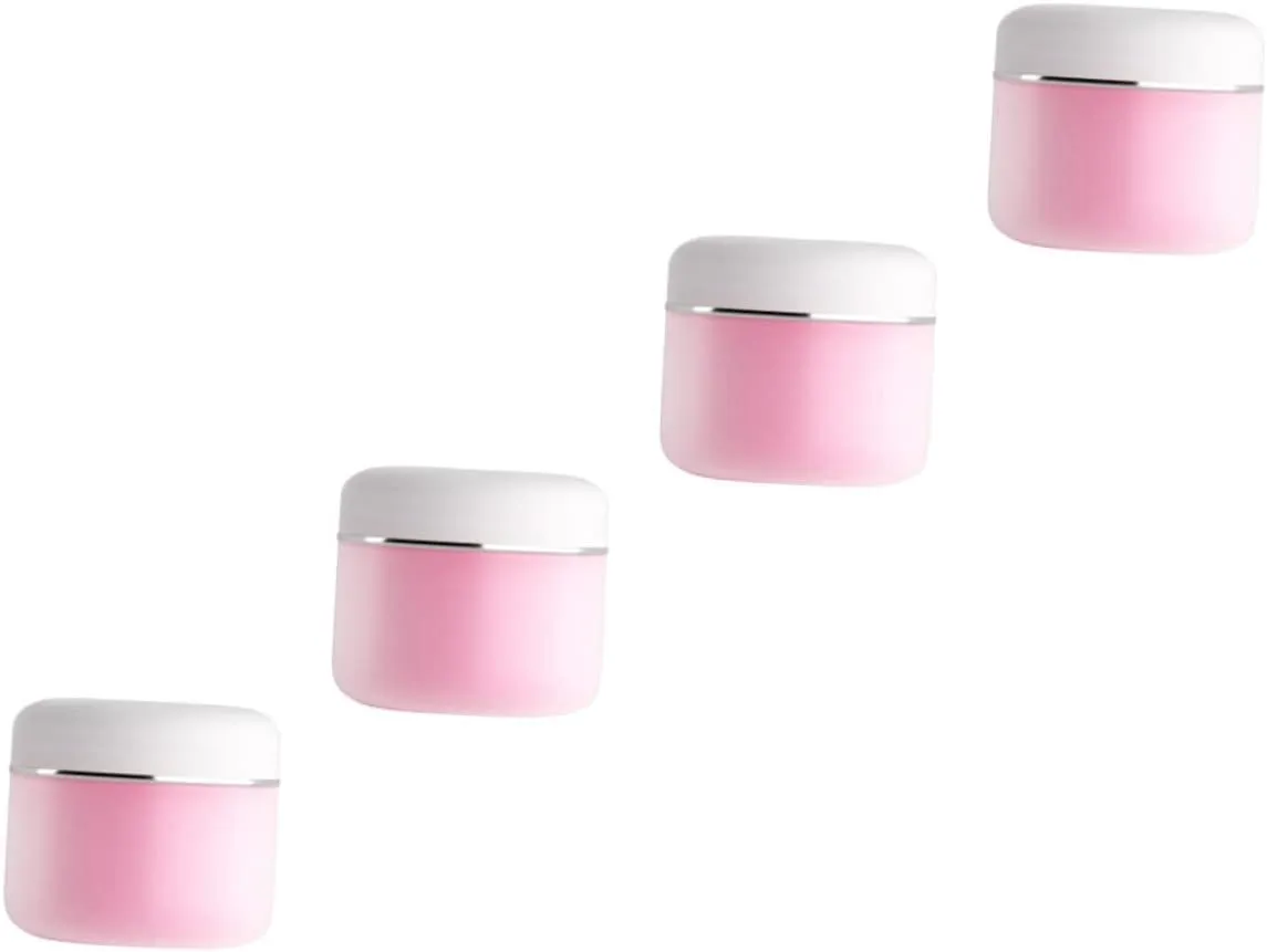 4Pcs Reusable Cosmetic Bottle Lotion Cream Holder Leak Sample Containers for Travel and Home Use for Makeup and Cream Storage
