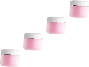 4Pcs Reusable Cosmetic Bottle Lotion Cream Holder Leak Sample Containers for Travel and Home Use for Makeup and Cream Storage