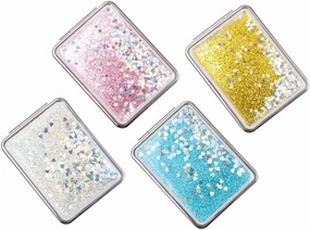 4pcs Portable Folding Makeup Mirrors for Travel Dual-Sided Small Vanity Mirrors Elegant Colors Accessory for Women and Girls
