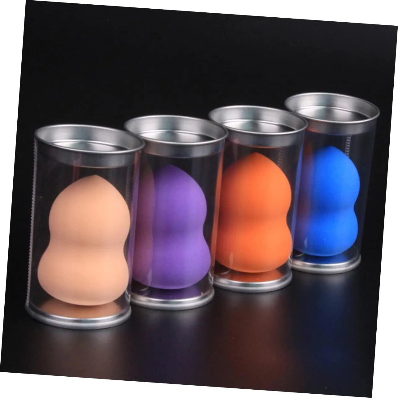 4sets 6pcs Box Portable Beauty Sponge Box Transparent Makeup Sponge Holder Moisture Storage Container for Travel Home Durable Cosmetic Organizer for Makeup Accessories 6pcs*4