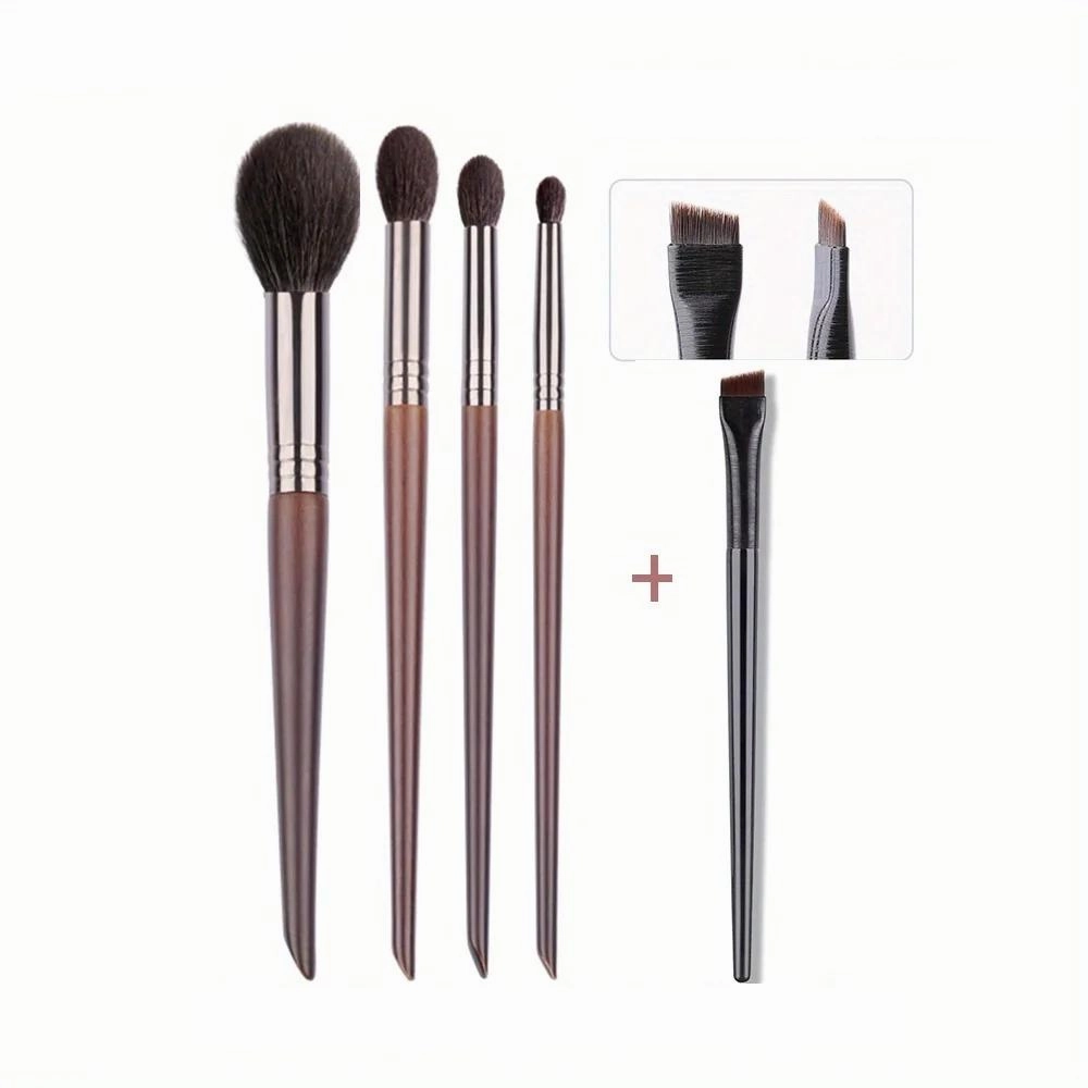 5-Piece Goat Hair Makeup Brush Set