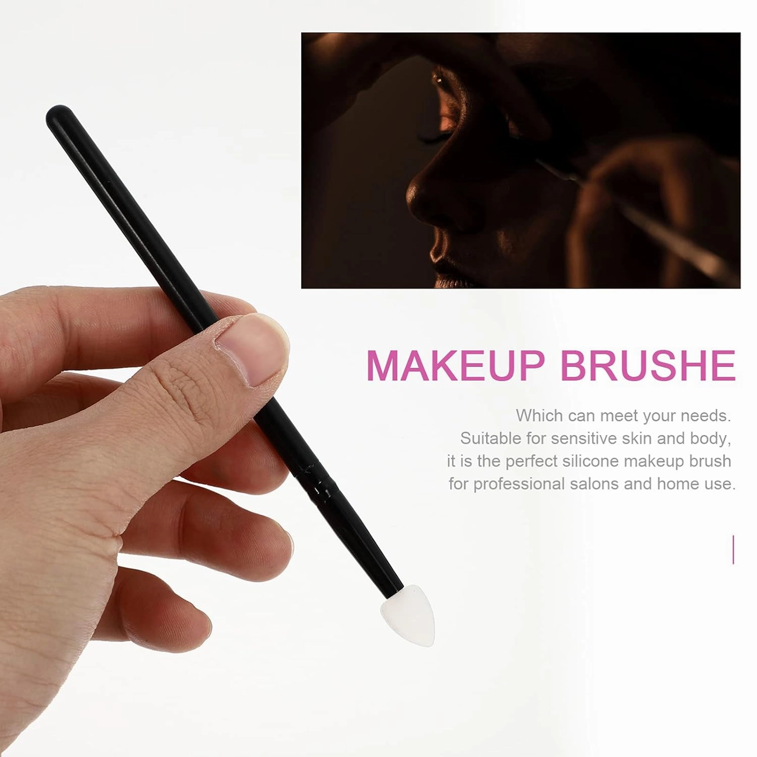 5sets Professional Eye Makeup Brush Set Silicone Applicators 10-piece Set for Even Application Ideal for Dry Oily Combination Skin 5pcs*5