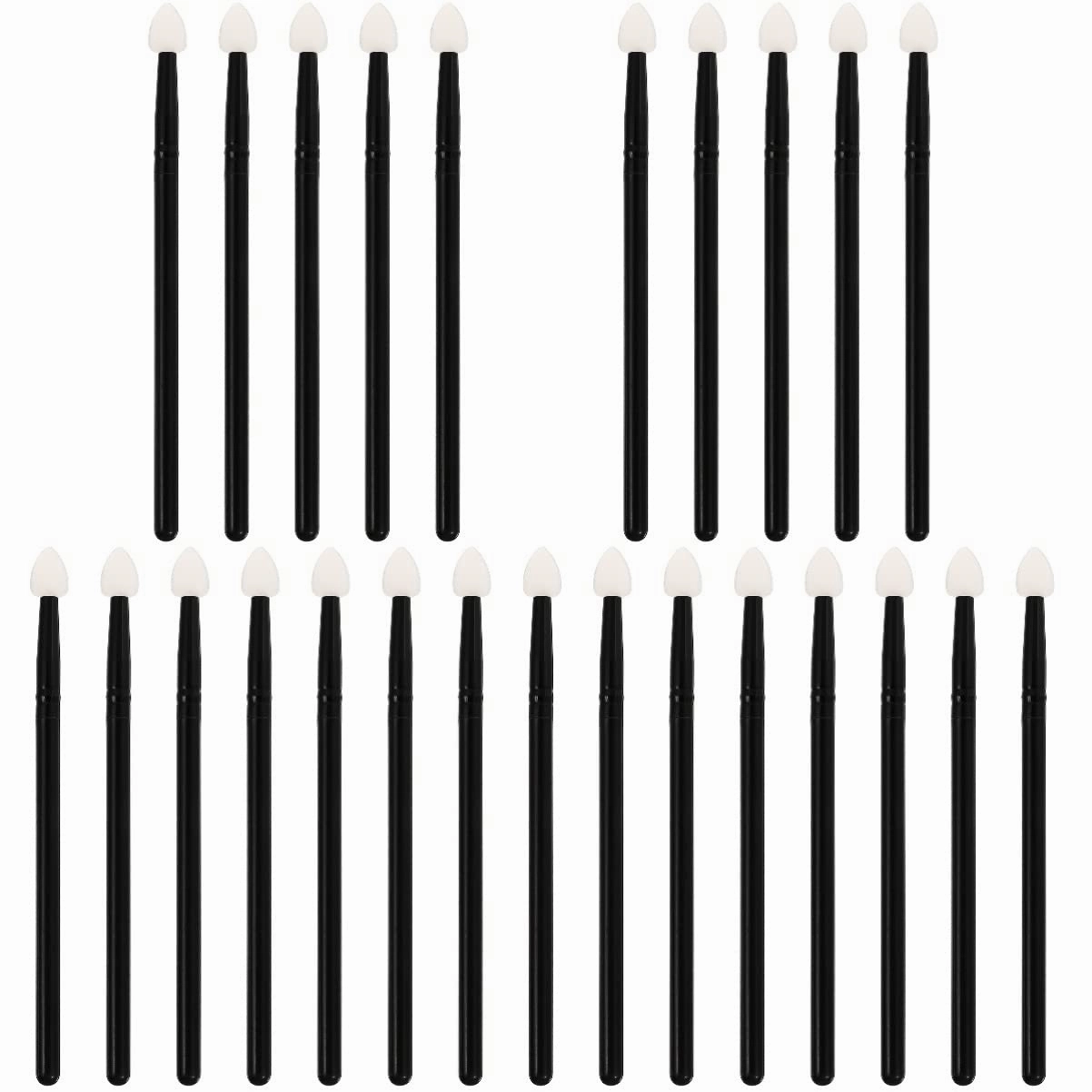 5sets Professional Eye Makeup Brush Set Silicone Applicators 10-piece Set for Even Application Ideal for Dry Oily Combination Skin 5pcs*5