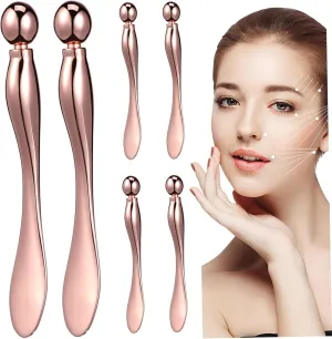 6-in-1 Eye Cream Applicator Set Face Roller for Eyes Metal Makeup Spoon Stylish Beauty Tool