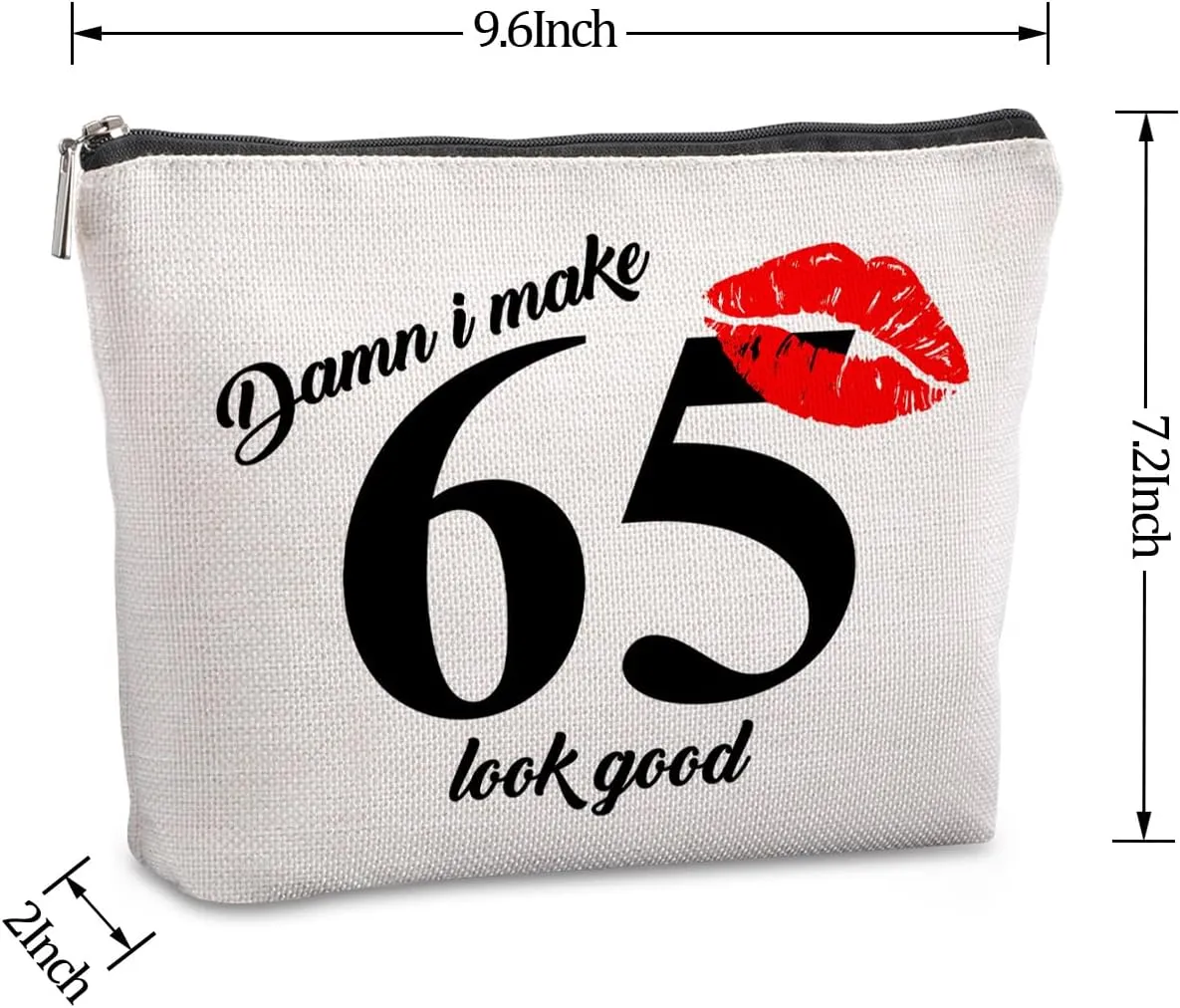 65th Birthday Gift for Women: Travel Makeup Bag - Cosmetic Bag for 65 Year Old Woman Turning 65