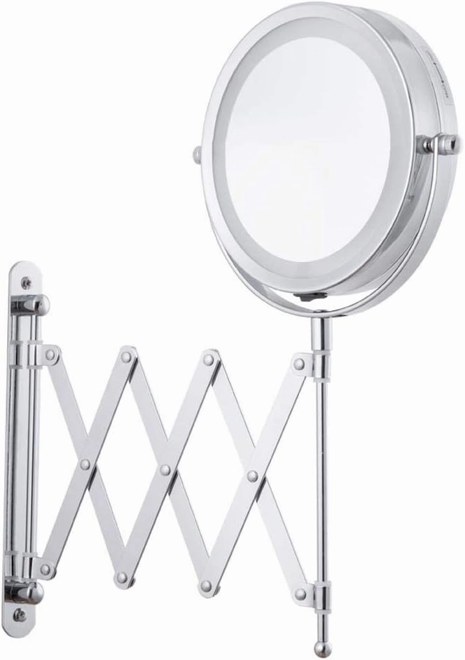 6 Inch Folding Makeup Mirror Magnifying LED Lighted Vanity Mirror, Portable Illuminated Bathroom Shaving Mirror 360° Swivel for Bathroom and Spa,3xmagnifying(3xmagnifying)