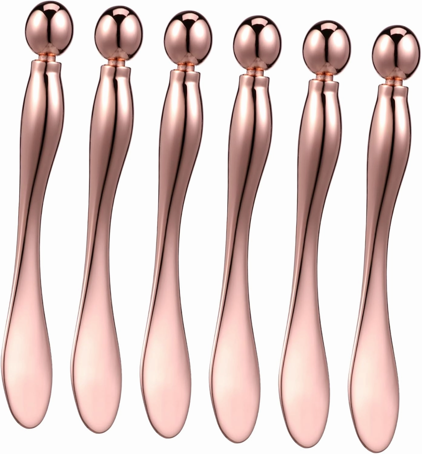 6 Pcs Eye Cream Applicator Stylish Metal Roller and Spatula for Easy Application Facial Massage and Convenient Cleaning for Skincare Routine