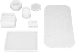 7-Piece Crystal Deer Makeup Jewelry Display Set Elegant Silicone Deer Shaped Organizers for a Chic Display for Home or Salon