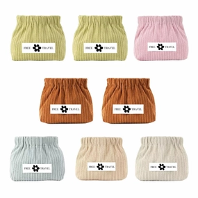 8 Pieces Corduroy Storage Bag Makeup Pouch for Perfume Earbuds Jewelry