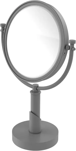 Allied Brass TR-4/4X Tribecca Collection 8 Inch Vanity Top 4X Magnification Make-Up Mirror, Matte Gray