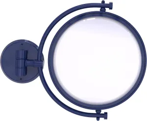 Allied Brass WM-4/2X-MBL 8 Inch Wall Mounted Make-Up Mirror 2X Magnification, Mediterranean Blue