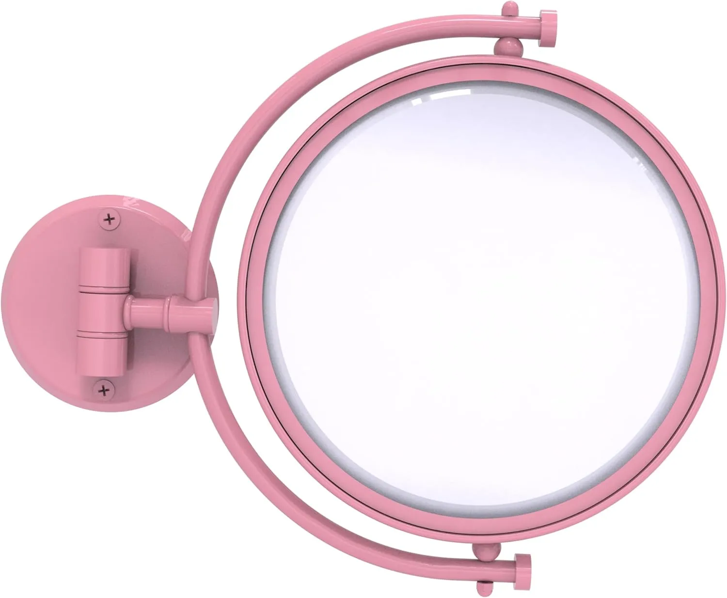 Allied Brass WM-4/2X-PNK 8 Inch Wall Mounted Make-Up Mirror 2X Magnification, Pink