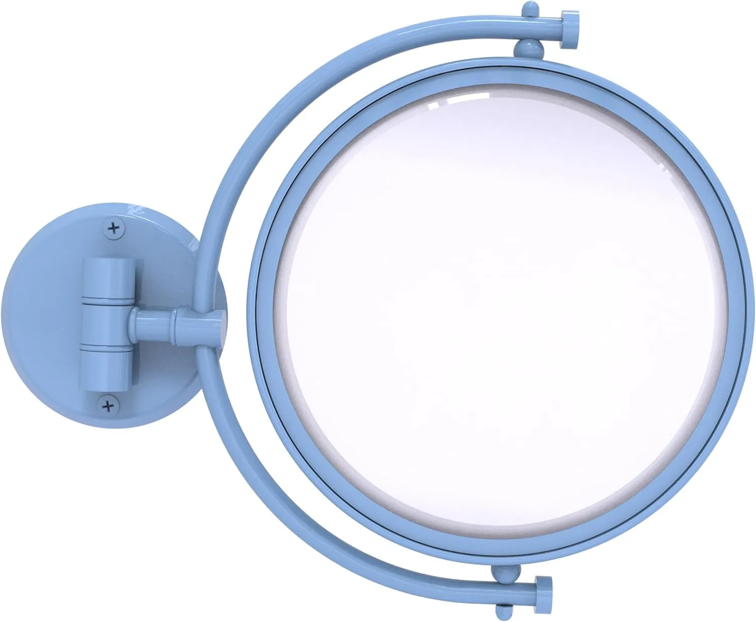 Allied Brass WM-4/5X-FTB 8 Inch Wall Mounted Make-Up Mirror 5X Magnification, Flat Troll Blue
