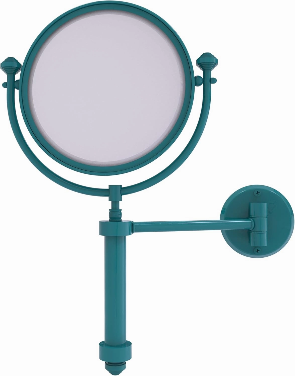 Allied Brass SB-4/2X-GLT Southbeach Collection Wall Mounted Make-Up Mirror 8 Inch Diameter with 2X Magnification, Glokzin Teal