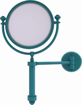 Allied Brass SB-4/2X-GLT Southbeach Collection Wall Mounted Make-Up Mirror 8 Inch Diameter with 2X Magnification, Glokzin Teal
