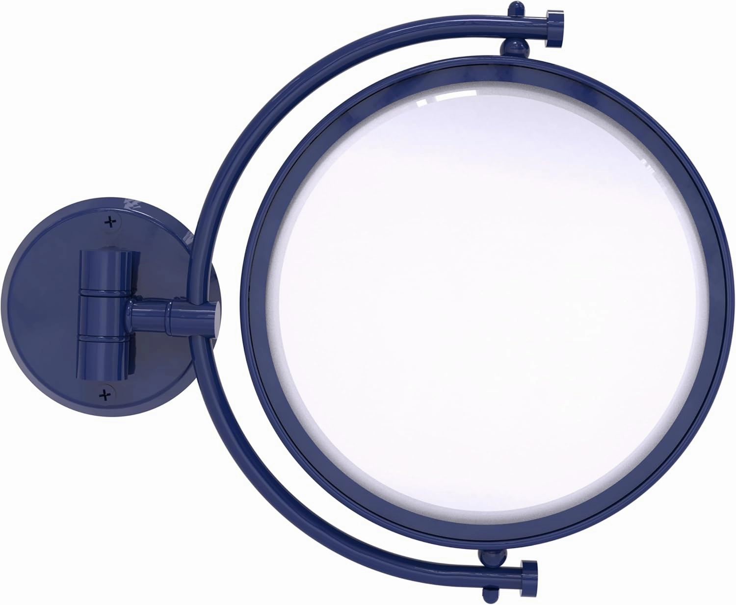 Allied Brass WM-4/5X-MBL 8 Inch Wall Mounted Make-Up Mirror 5X Magnification, Mediterranean Blue