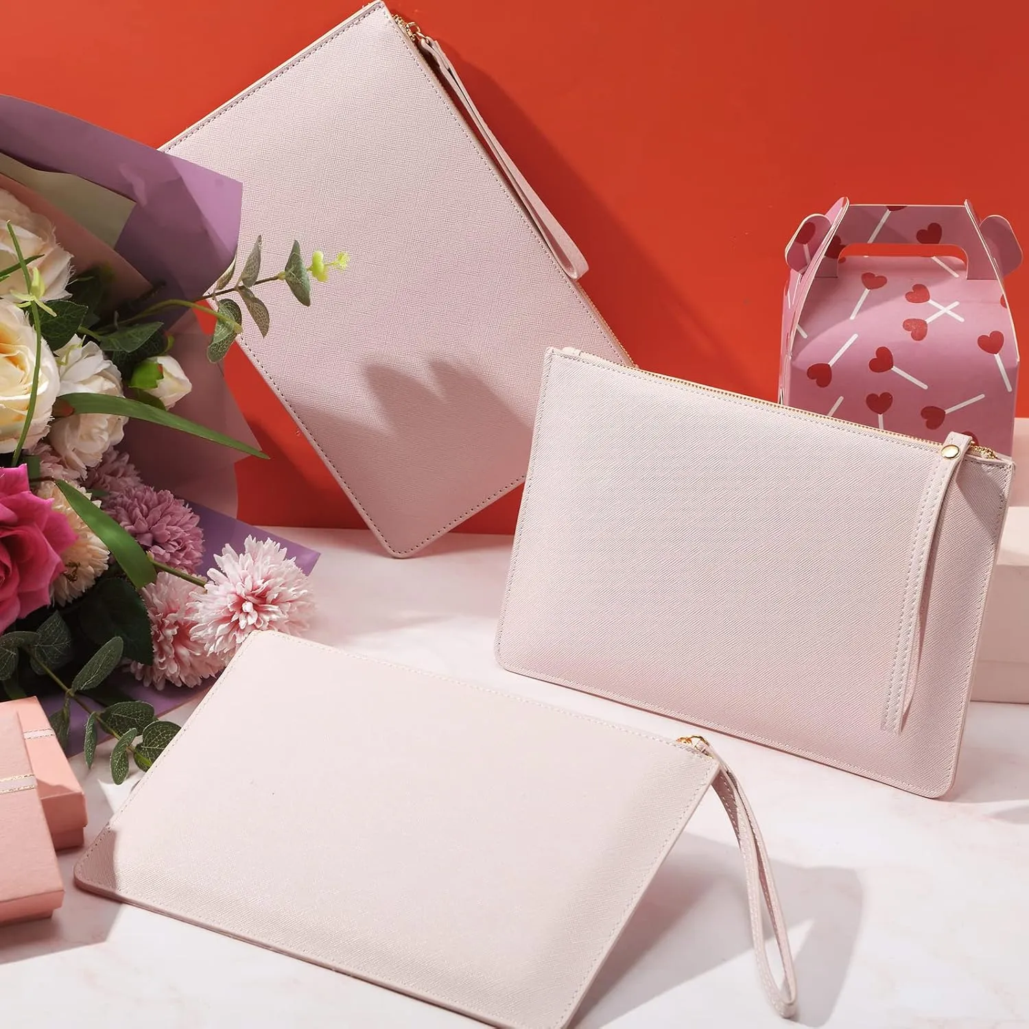 Amylove 6 Pieces Bridesmaid Clutch Bag Wristlet Wallet for Women